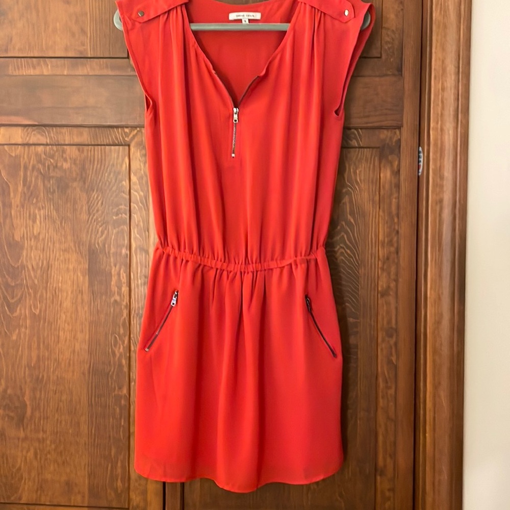 Very cute red shirt dress.